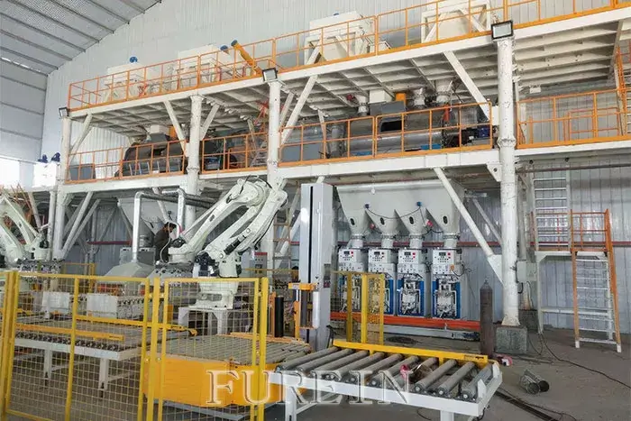 Tile Adhesive Manufacturing Plant with Robotic Bag Palletizer
