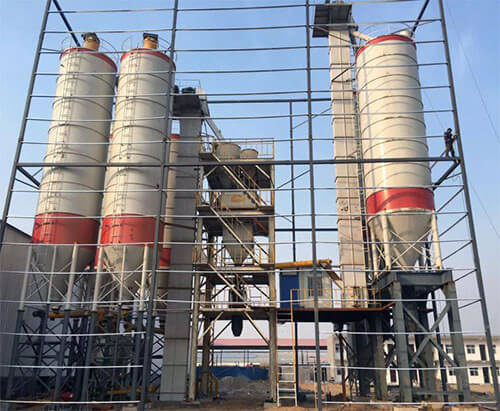 dry mix mortar production line working site