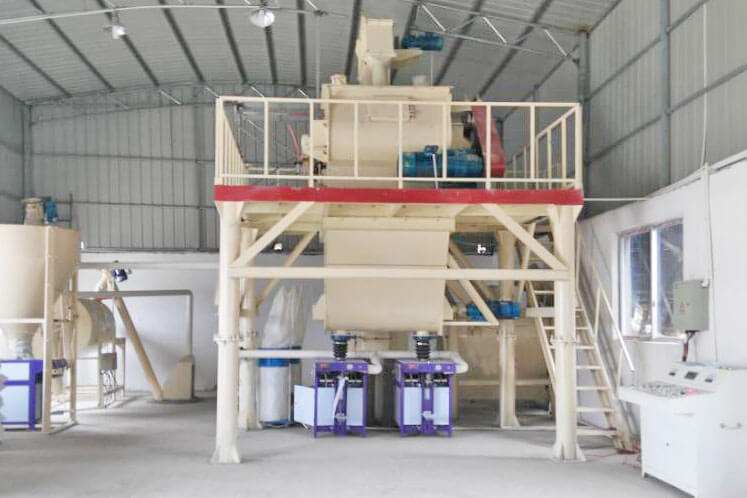 semi-auot-dry-mortar-mix-plant semi auto dry mix mortar plant with double shaft mixing machine