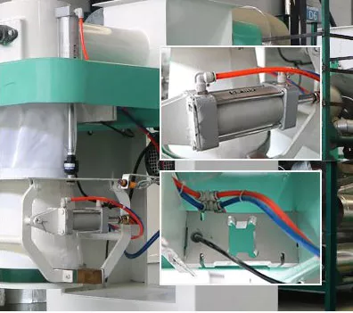 Pneumatic element of open mouth bag filling machine