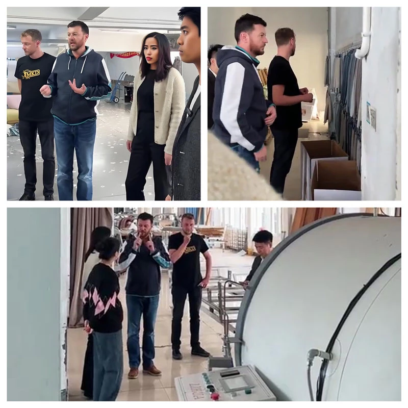 Croatian customers visit Croatian customers come to visit our factory for electric sand dryer machine