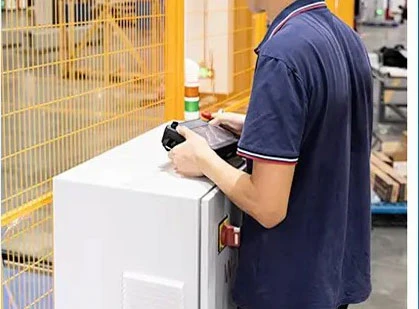Guardrails for robot palletizer Guardrails for robot palletizer