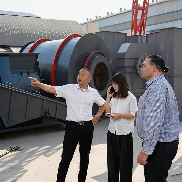 Australia clients visiting Furein triple pass sand rotary dryer factory