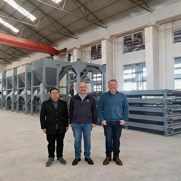 Australian customer inspecting dry mortar production equipment