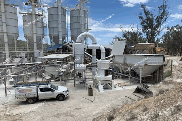Panoramic view of a complete limestone grinding line Panoramic view of a complete limestone grinding line