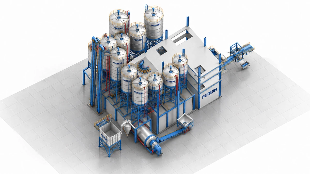 3D layout design for complete dry mix mortar plant