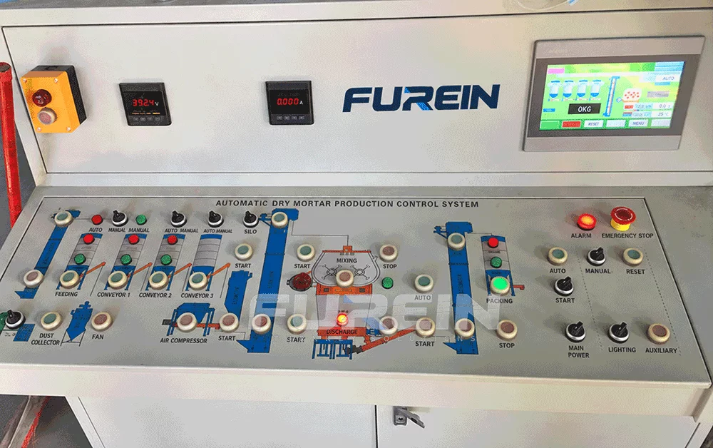 central control panel for tile adhesive production line