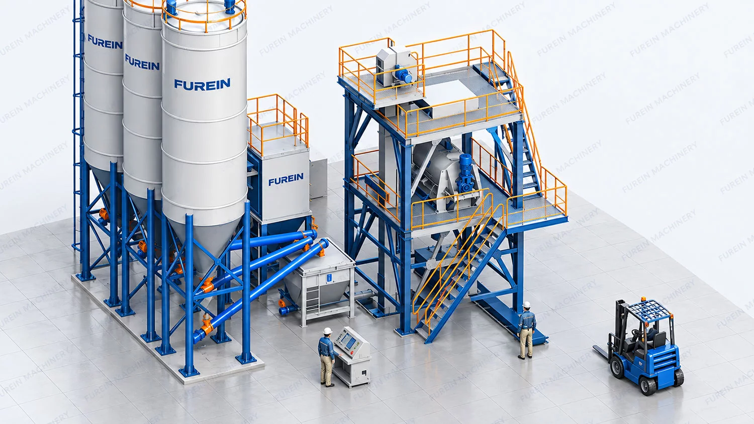Tile Adhesive Production Line Design Starts with the 3D Layout Tile Adhesive Production Line Design Starts with the 3D Layout