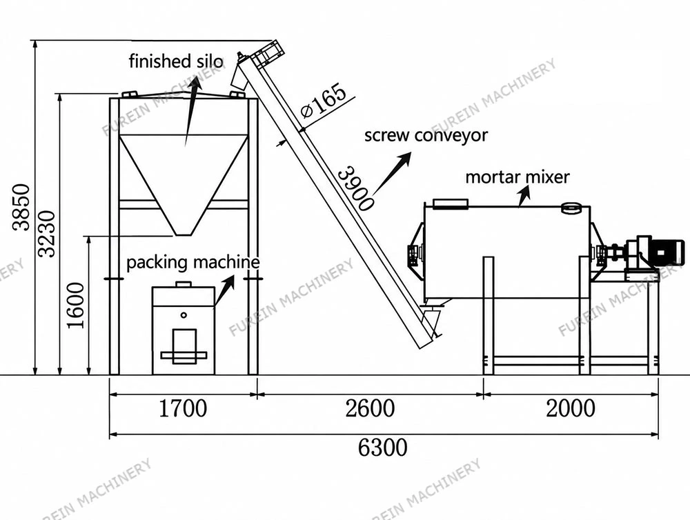 чарцёж-лініі па вытворчасці клею для дробнай пліткі drawing-of-small-tile-adhesive-production-line